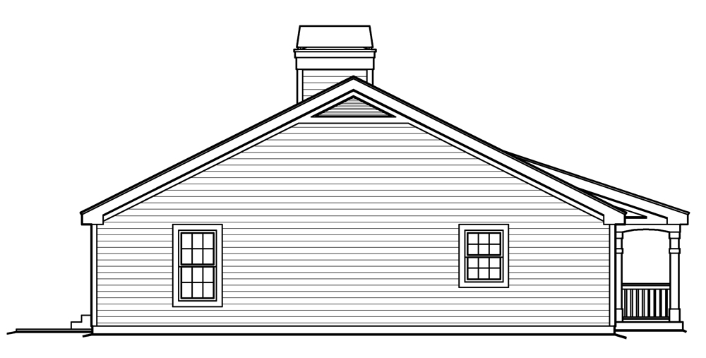 Home Plan Left Elevation of this 3-Bedroom,1171 Sq Ft Plan -138-1225