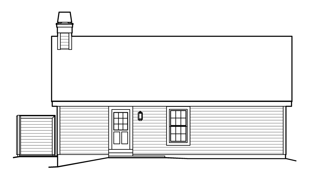 Home Plan Rear Elevation of this 3-Bedroom,1171 Sq Ft Plan -138-1225
