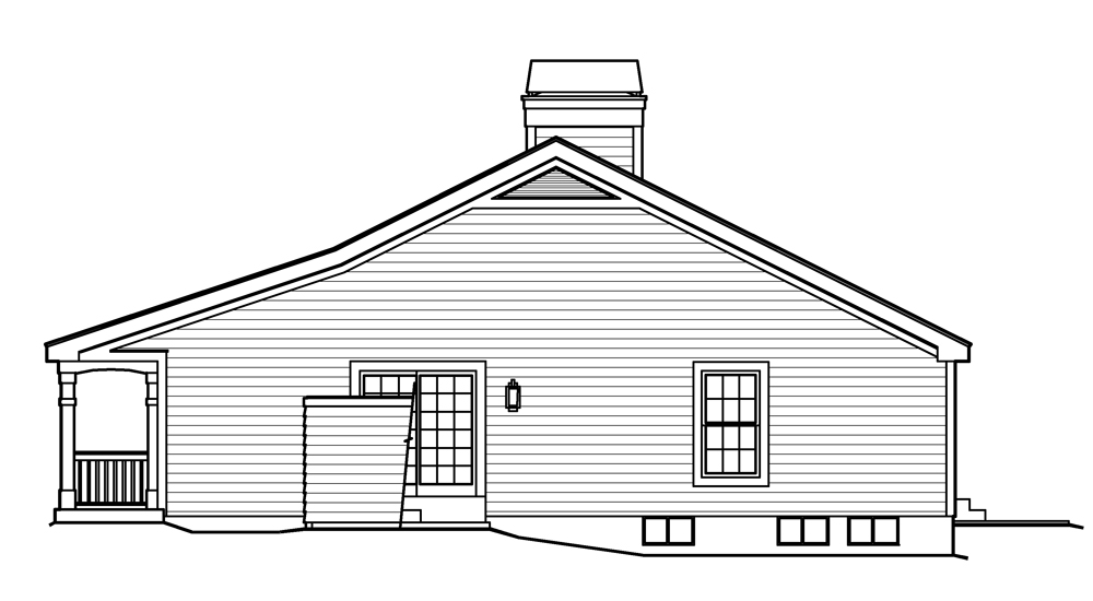 Home Plan Right Elevation of this 3-Bedroom,1171 Sq Ft Plan -138-1225