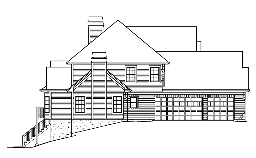 Home Plan Left Elevation of this 4-Bedroom,4465 Sq Ft Plan -138-1228