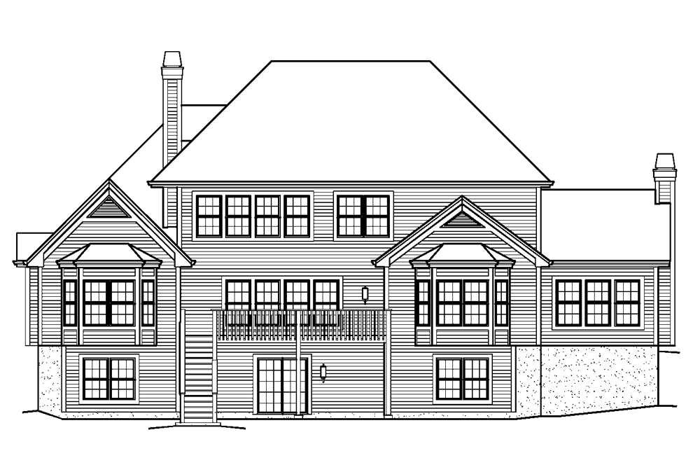 Home Plan Rear Elevation of this 4-Bedroom,4465 Sq Ft Plan -138-1228