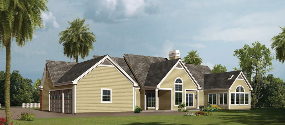 Rear View of this 3-Bedroom, 2859 Sq Ft Plan - 138-1229