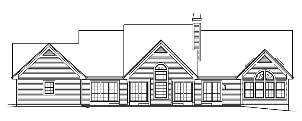 Home Plan Rear Elevation of this 3-Bedroom,2859 Sq Ft Plan -138-1229