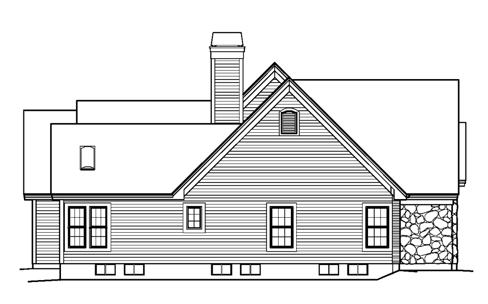 Home Plan Left Elevation of this 3-Bedroom,2859 Sq Ft Plan -138-1229