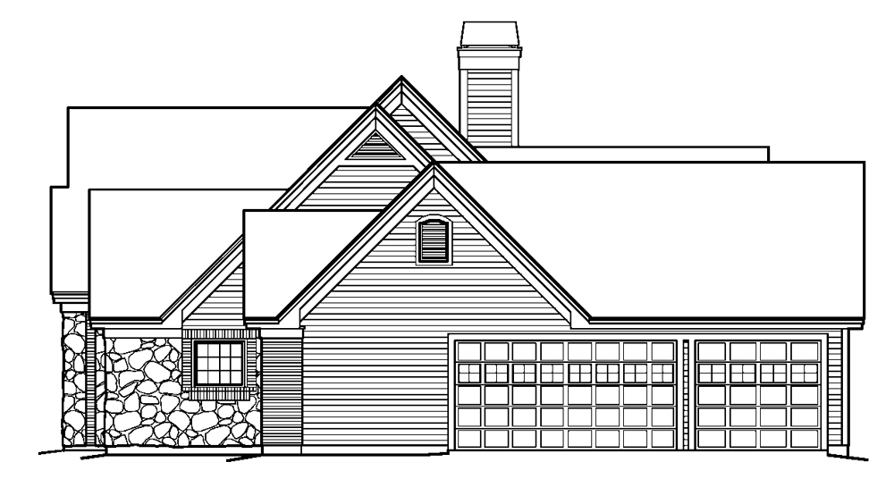 Home Plan Right Elevation of this 3-Bedroom,2859 Sq Ft Plan -138-1229