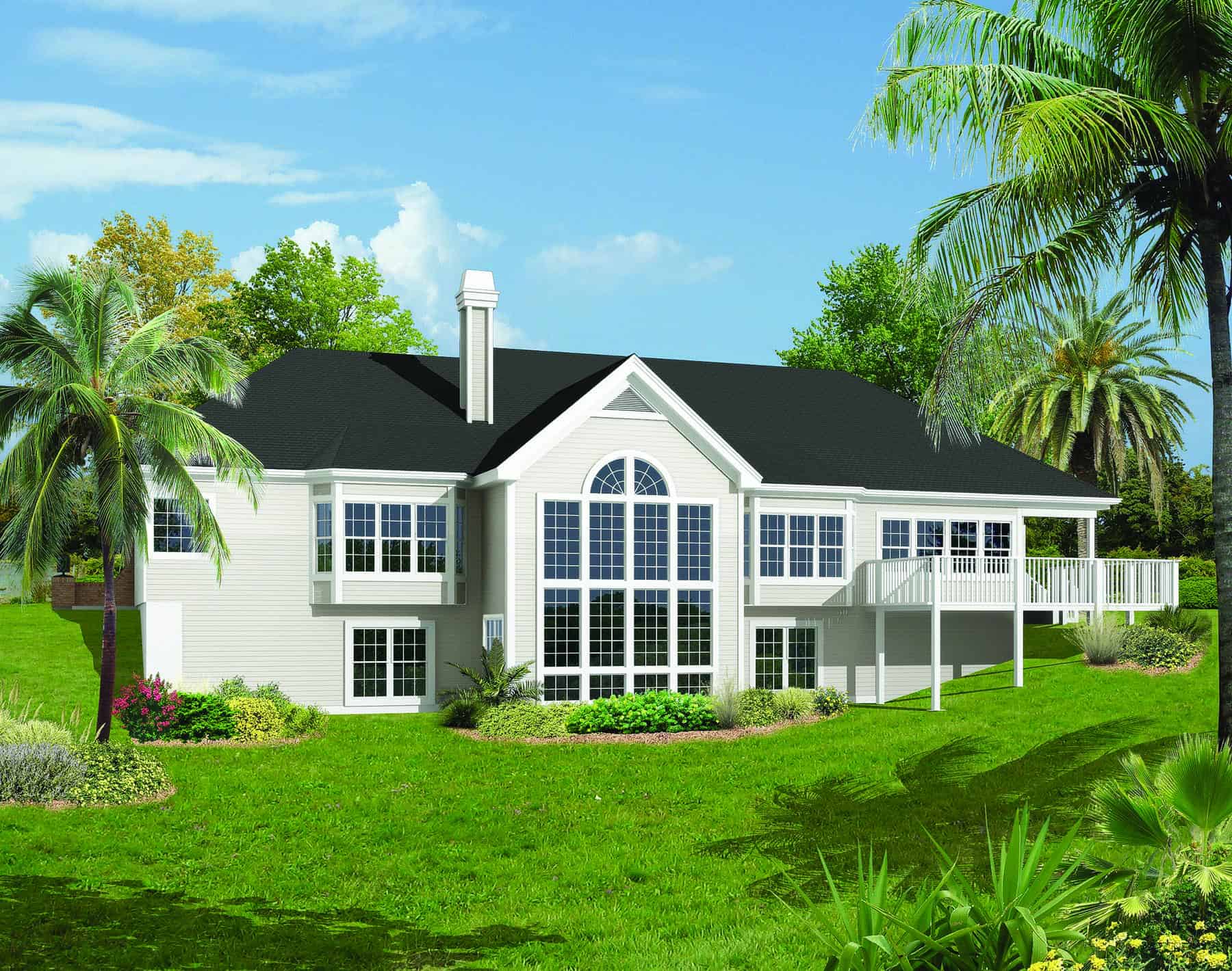 Rear View of this 3-Bedroom, 2560 Sq Ft Plan - 138-1230