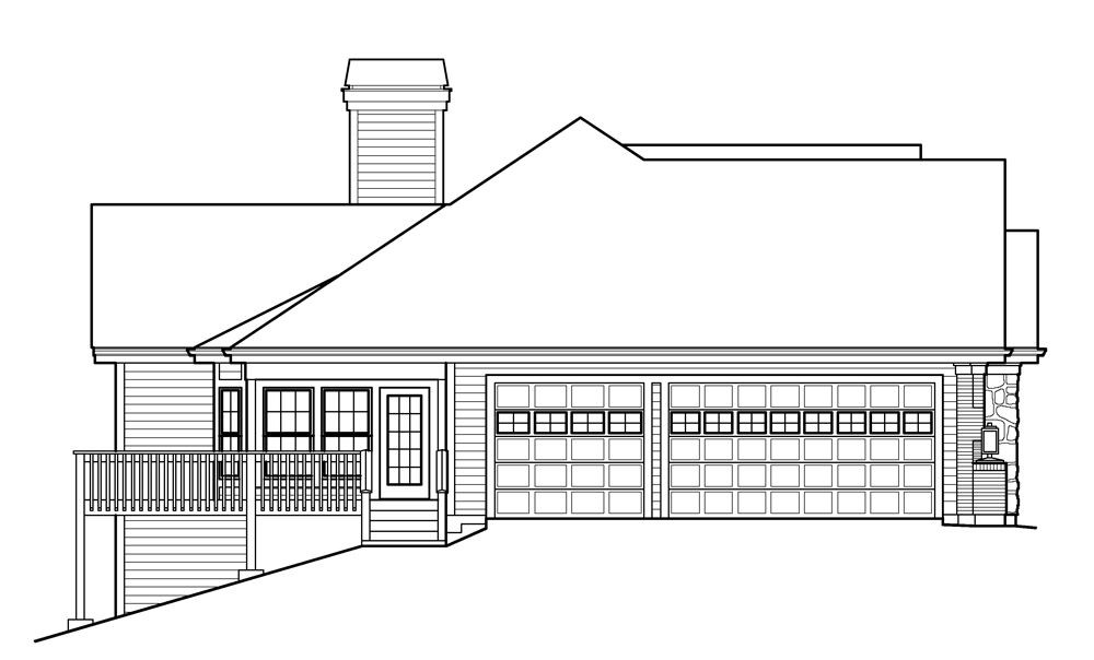 Home Plan Left Elevation of this 3-Bedroom,2560 Sq Ft Plan -138-1230