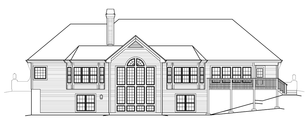 Home Plan Rear Elevation of this 3-Bedroom,2560 Sq Ft Plan -138-1230