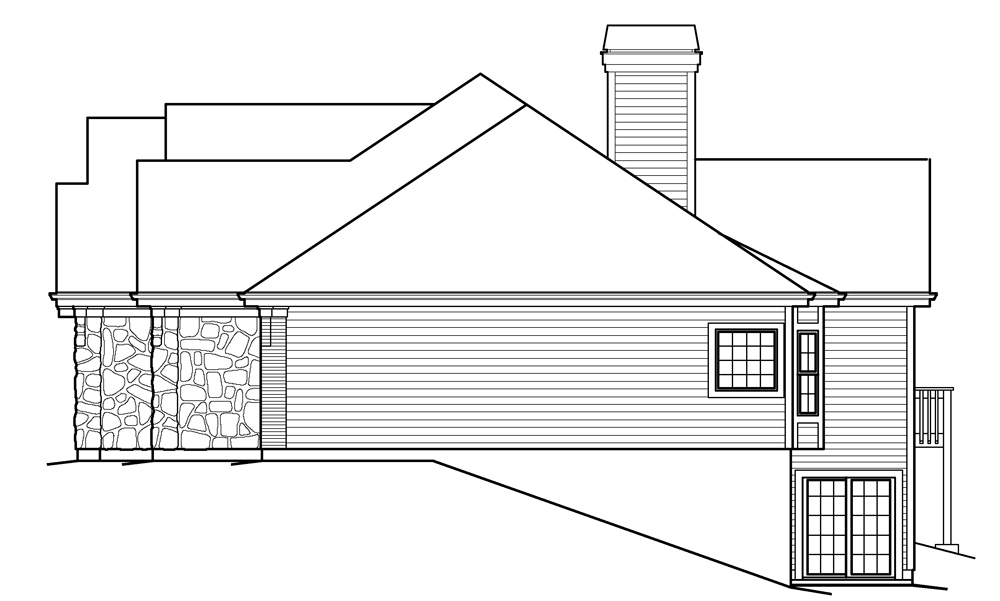 Home Plan Right Elevation of this 3-Bedroom,2560 Sq Ft Plan -138-1230