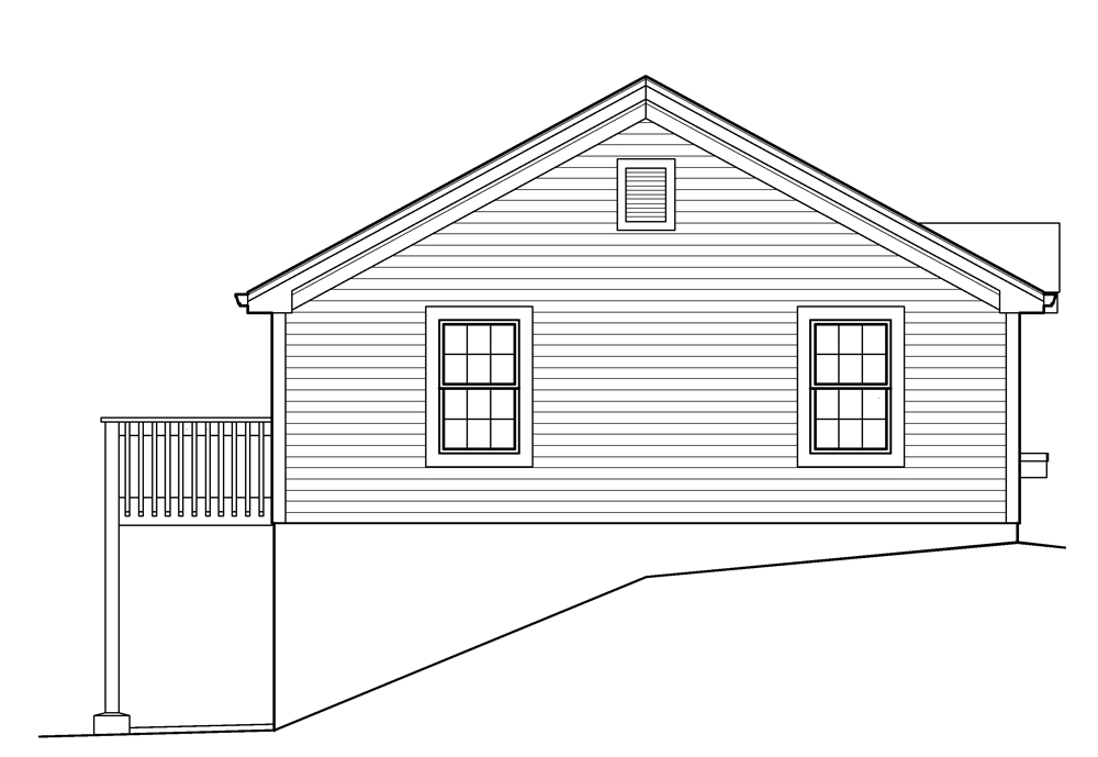 Home Plan Left Elevation of this 1-Bedroom,771 Sq Ft Plan -138-1234