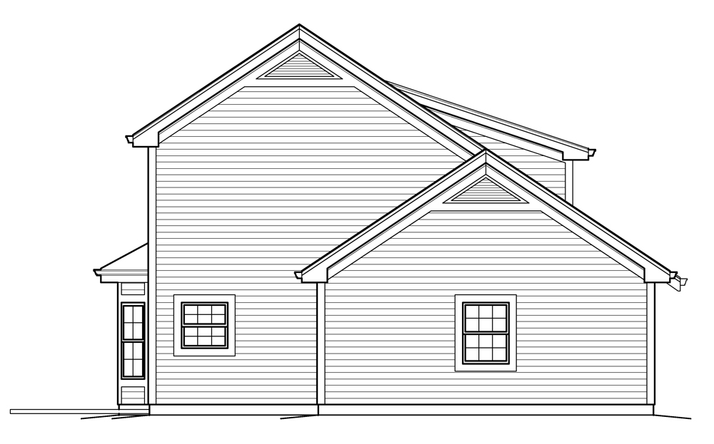 Home Plan Left Elevation of this 1-Bedroom,1026 Sq Ft Plan -138-1235