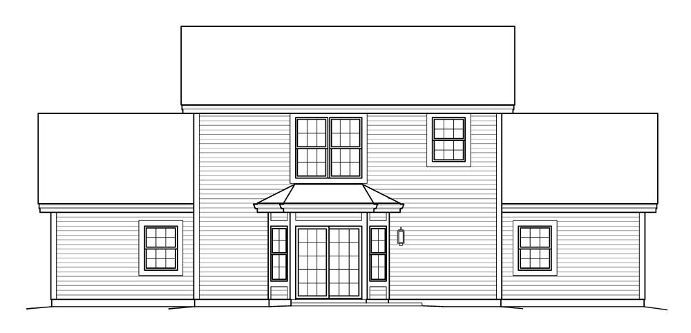 Home Plan Rear Elevation of this 1-Bedroom,1026 Sq Ft Plan -138-1235