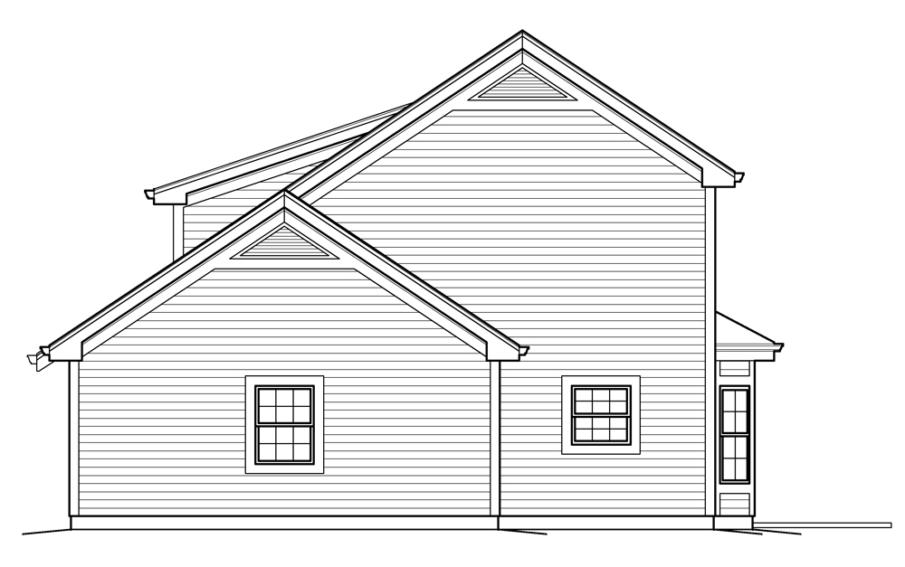 Home Plan Right Elevation of this 1-Bedroom,1026 Sq Ft Plan -138-1235