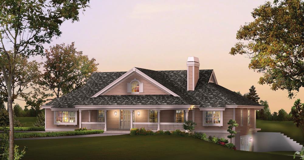 Front elevation of Country home (ThePlanCollection: House Plan #138-1236)