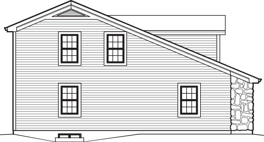 Home Plan Left Elevation of this 3-Bedroom,2882 Sq Ft Plan -138-1237
