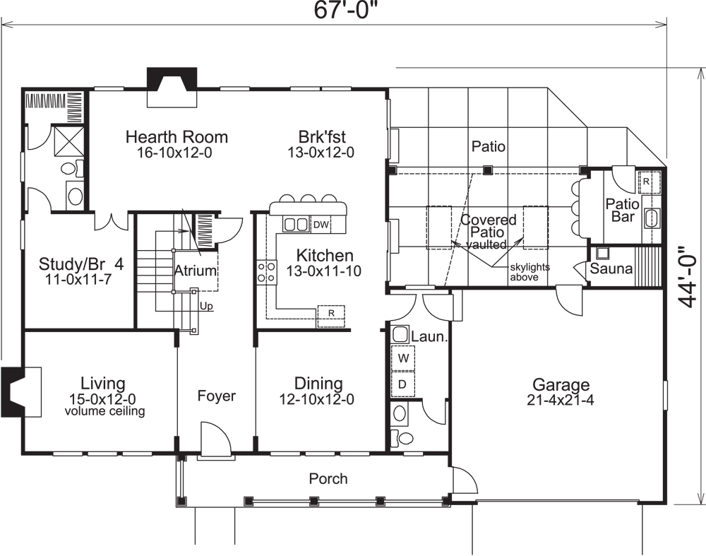 Floor Plan First Story of Country Plan #138-1241