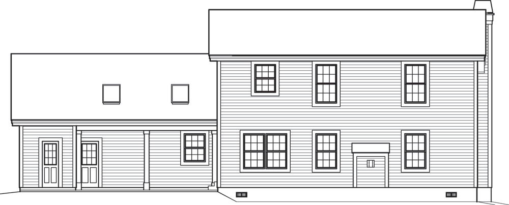 Home Plan Rear Elevation of this 4-Bedroom,2365 Sq Ft Plan -138-1241