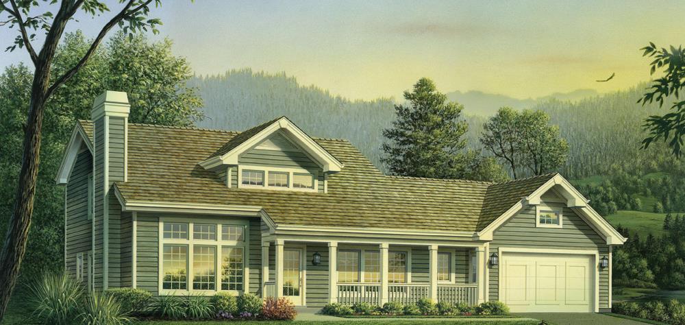 Front elevation of Country home (ThePlanCollection: House Plan #138-1241)