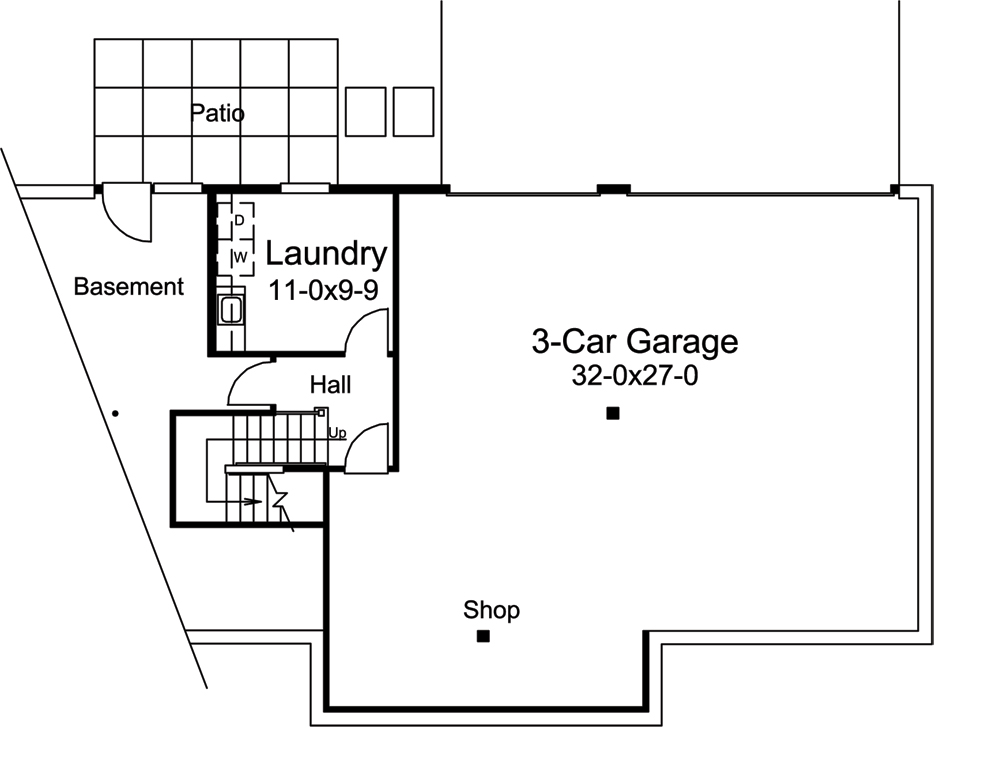 Floor Plan Basement of Traditional Plan #138-1245