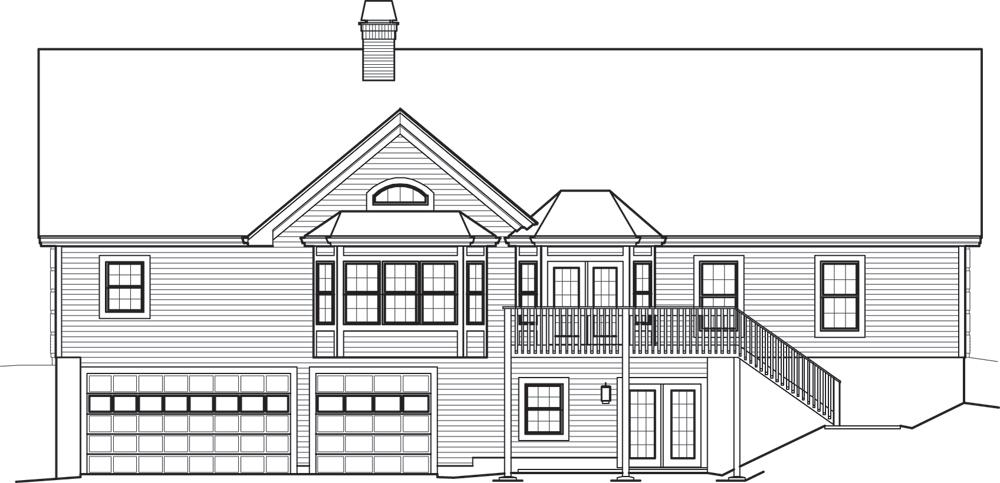 Home Plan Rear Elevation of this 3-Bedroom,2394 Sq Ft Plan -138-1245