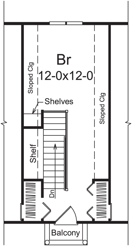 Floor Plan Second Story of Cottage Plan #138-1249