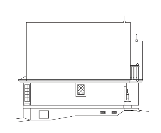 Home Plan Left Elevation of this 1-Bedroom,1075 Sq Ft Plan -138-1249