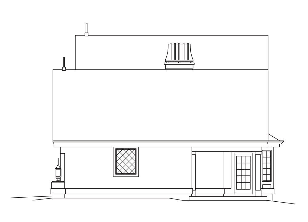 Home Plan Right Elevation of this 1-Bedroom,1075 Sq Ft Plan -138-1249