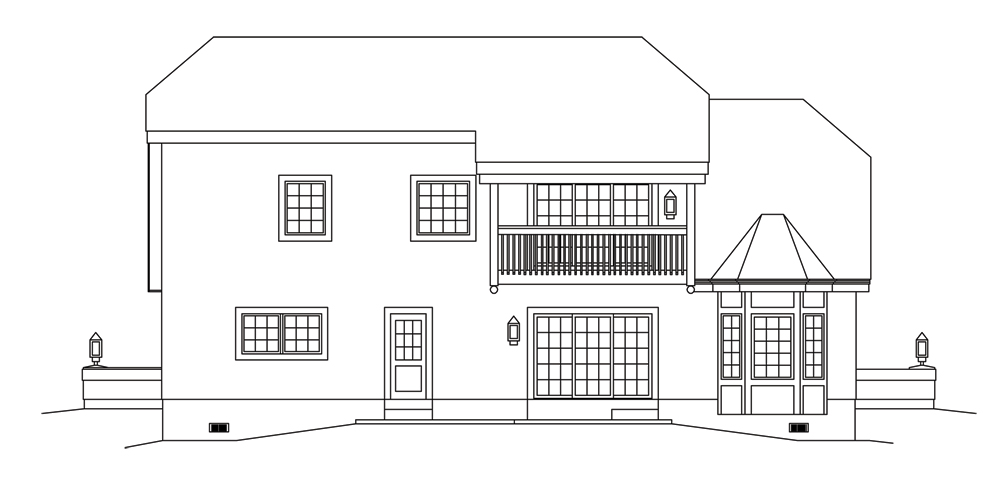 Home Plan Rear Elevation of this 3-Bedroom,1828 Sq Ft Plan -138-1250