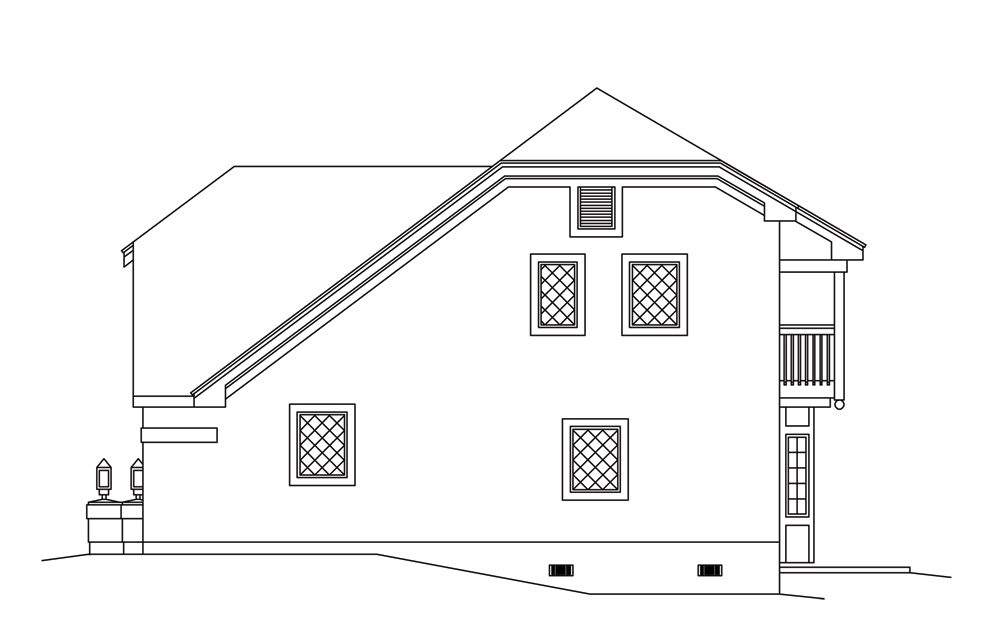 Home Plan Right Elevation of this 3-Bedroom,1828 Sq Ft Plan -138-1250