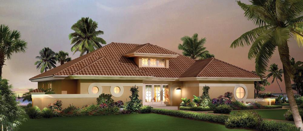 Front elevation of Florida Style home (ThePlanCollection: House Plan #138-1251)