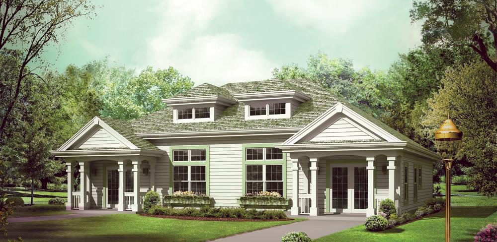 Front elevation of Multi-Unit home (ThePlanCollection: House Plan #138-1257)