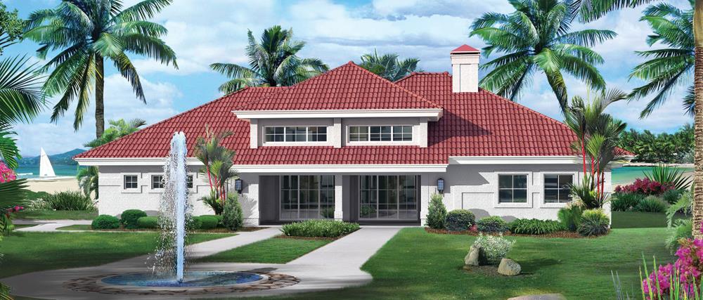 Front elevation of Ranch home (ThePlanCollection: House Plan #138-1261)