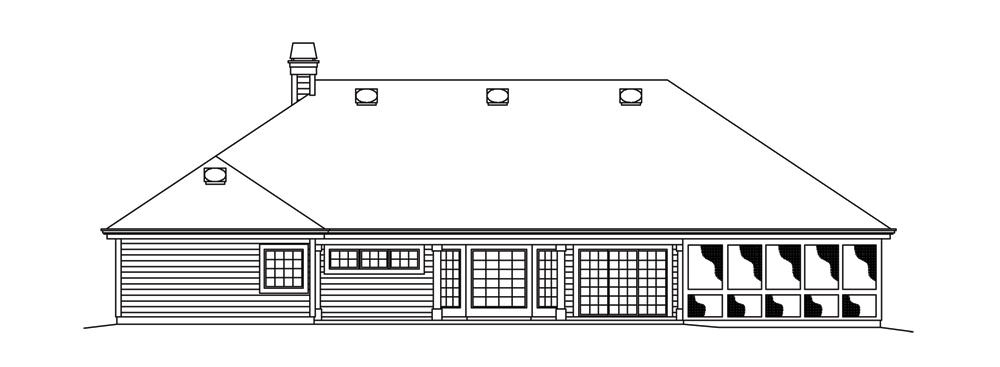 Home Plan Rear Elevation of this 3-Bedroom,2312 Sq Ft Plan -138-1263