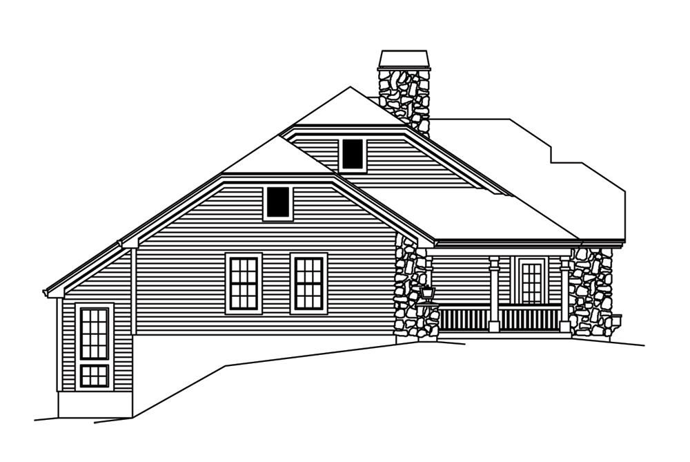 Home Plan Left Elevation of this 3-Bedroom,2653 Sq Ft Plan -138-1266