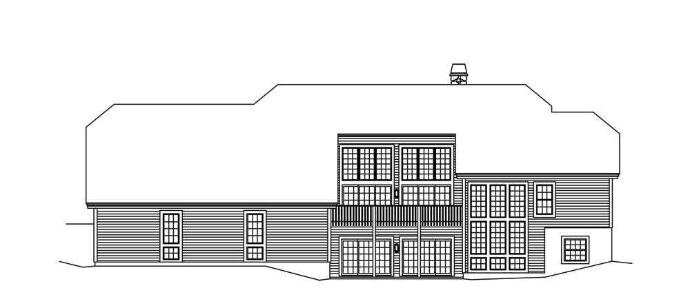 Home Plan Rear Elevation of this 3-Bedroom,2653 Sq Ft Plan -138-1266