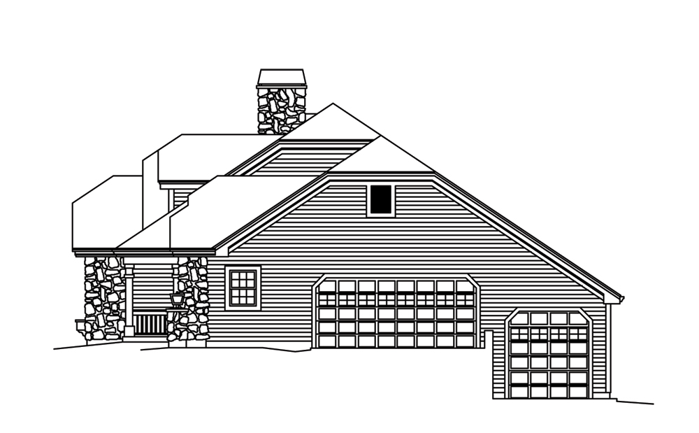 Home Plan Right Elevation of this 3-Bedroom,2653 Sq Ft Plan -138-1266
