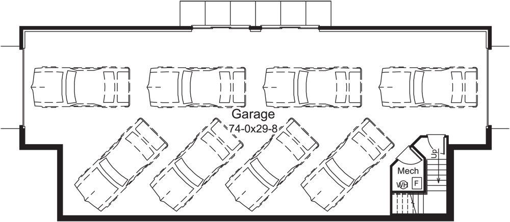 Floor Plan Basement of Country Plan #138-1267