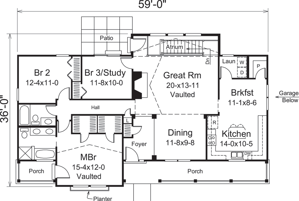 Floor Plan First Story of Country Plan #138-1268