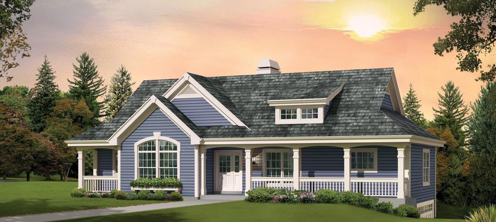 Front elevation of Country home (ThePlanCollection: House Plan #138-1268)