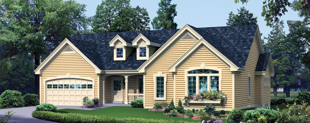 Front elevation of Ranch home (ThePlanCollection: House Plan #138-1272)