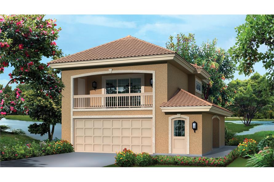 1-Bedroom, 1091 Sq Ft Garage w/Apartments House Plan - 138-1275 - Front Exterior