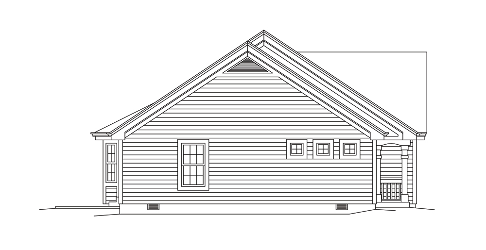 Home Plan Left Elevation of this 2-Bedroom,1618 Sq Ft Plan -138-1276