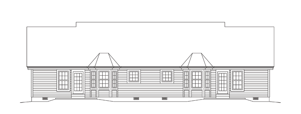 Home Plan Rear Elevation of this 2-Bedroom,1618 Sq Ft Plan -138-1276