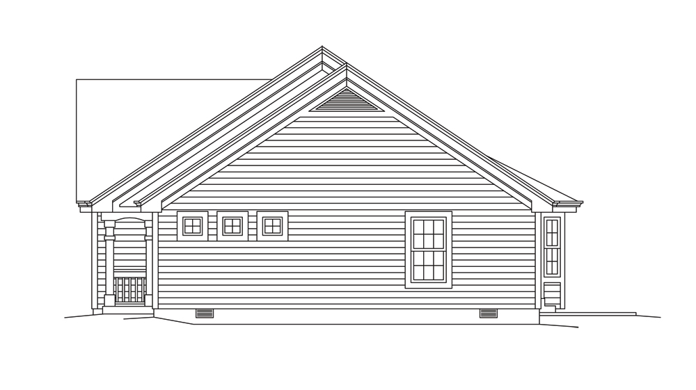 Home Plan Right Elevation of this 2-Bedroom,1618 Sq Ft Plan -138-1276