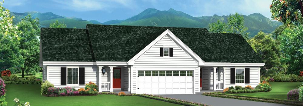 Front elevation of Multi-Unit home (ThePlanCollection: House Plan #138-1276)