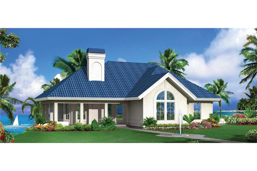 Front elevation of Ranch home (ThePlanCollection: House Plan #138-1277)