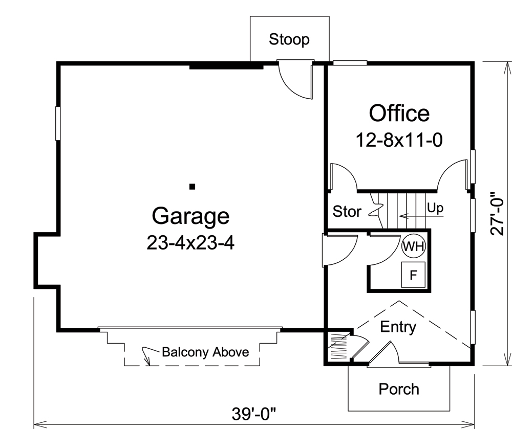 Floor Plan First Story of Garage w/Apartments Plan #138-1278