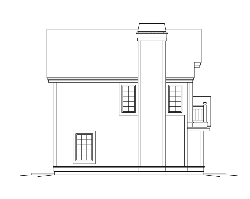 Home Plan Left Elevation of this 1-Bedroom,1028 Sq Ft Plan -138-1278