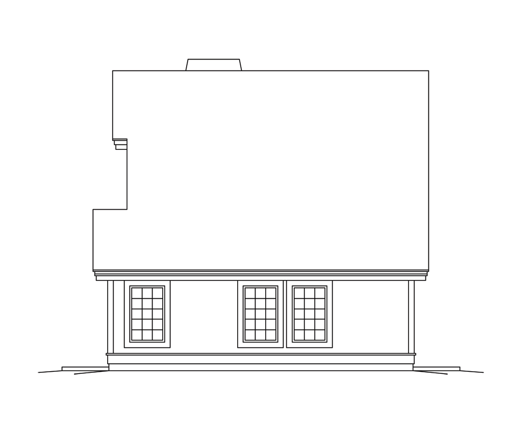 Home Plan Right Elevation of this 1-Bedroom,1028 Sq Ft Plan -138-1278