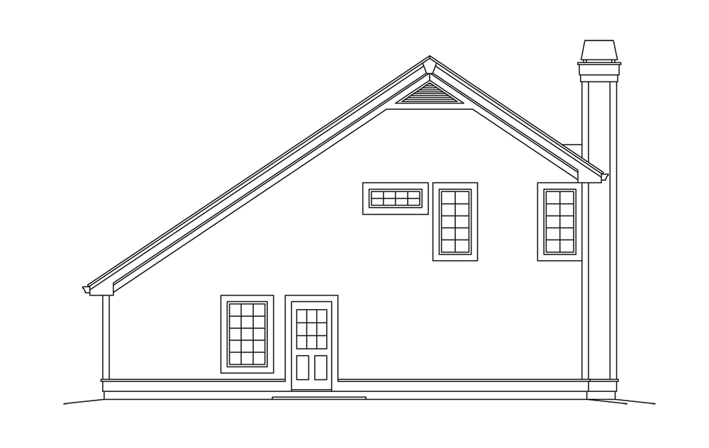Home Plan Rear Elevation of this 1-Bedroom,1028 Sq Ft Plan -138-1278